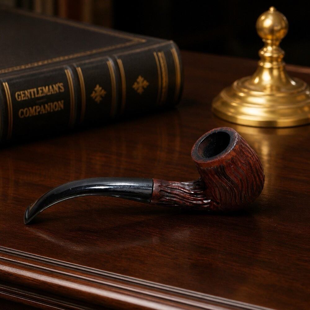 Vintage Rustic Dark Fisherman Pipe Italy Made